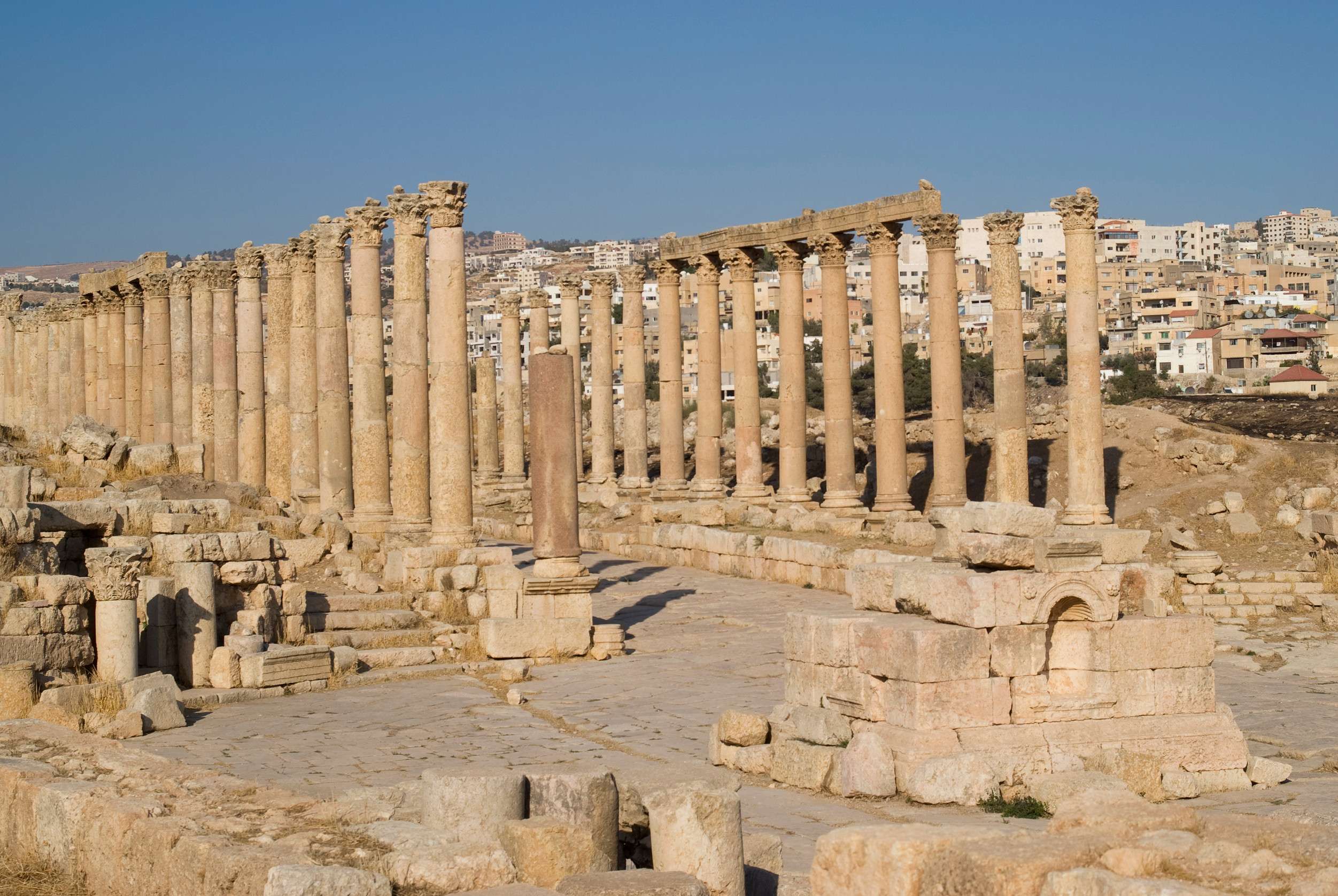 Ancient colonnaded street in Jerash, Jordan