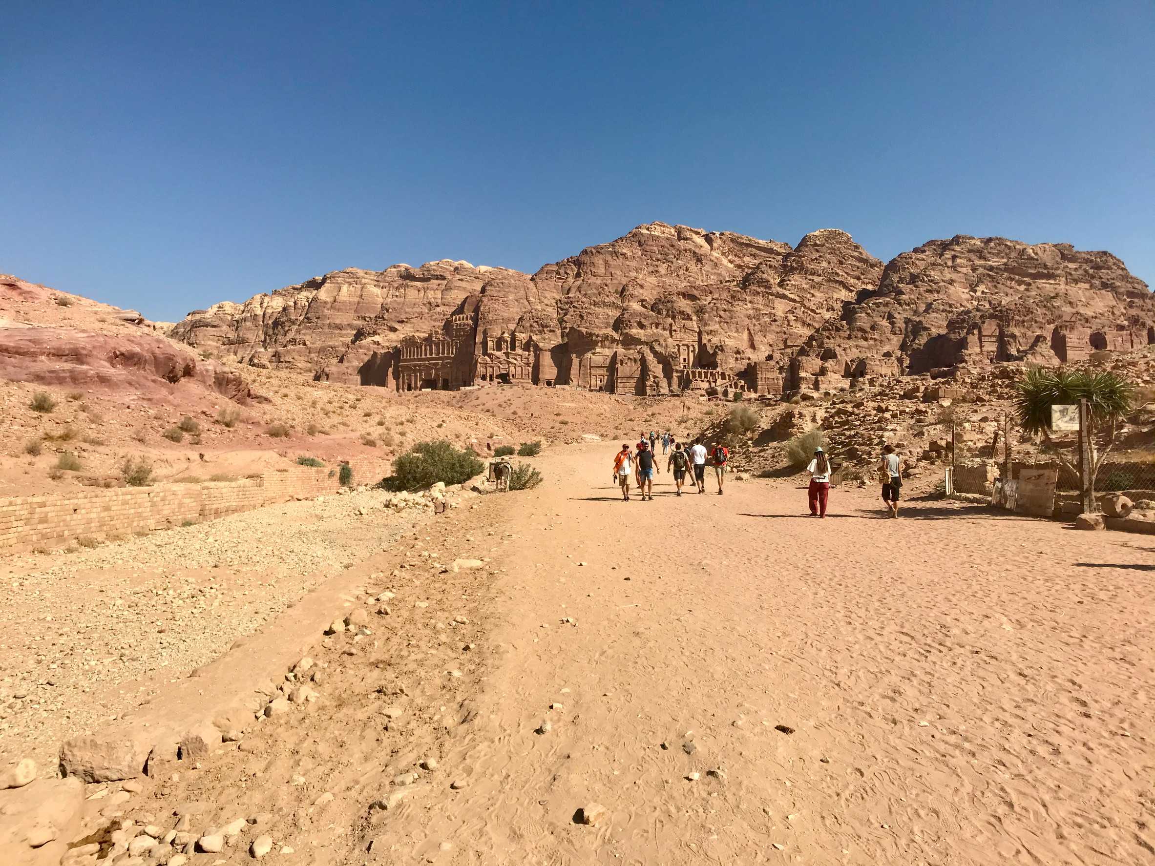Hikers walking on Dana Petra trail