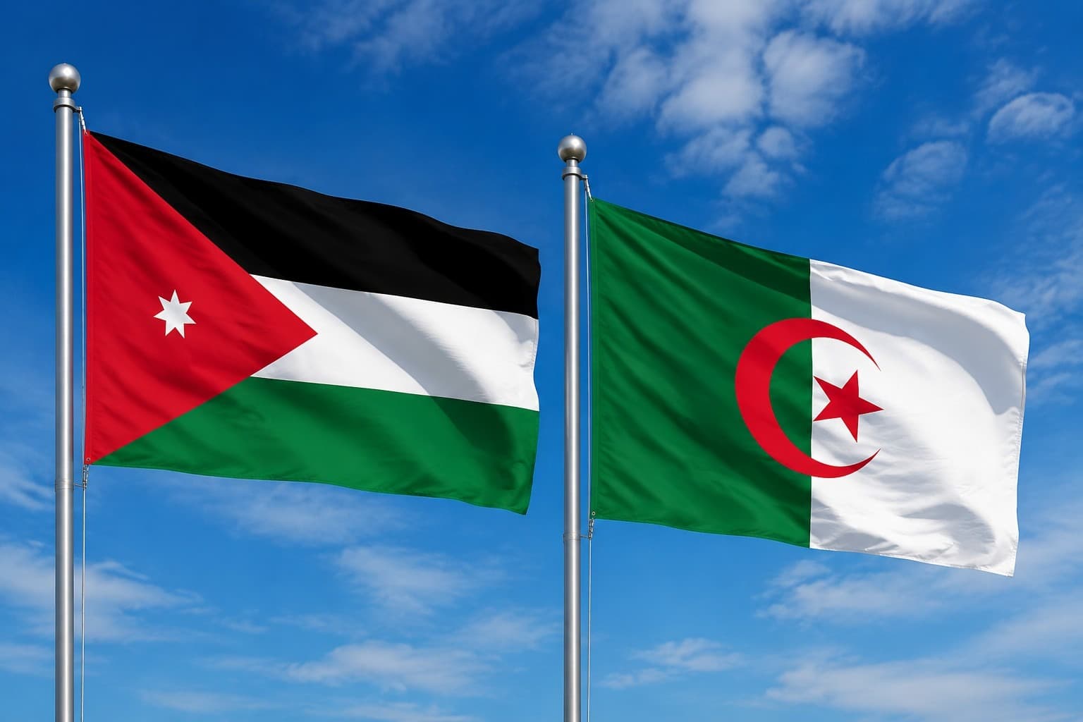 Jordan Flag And Algeria Flag