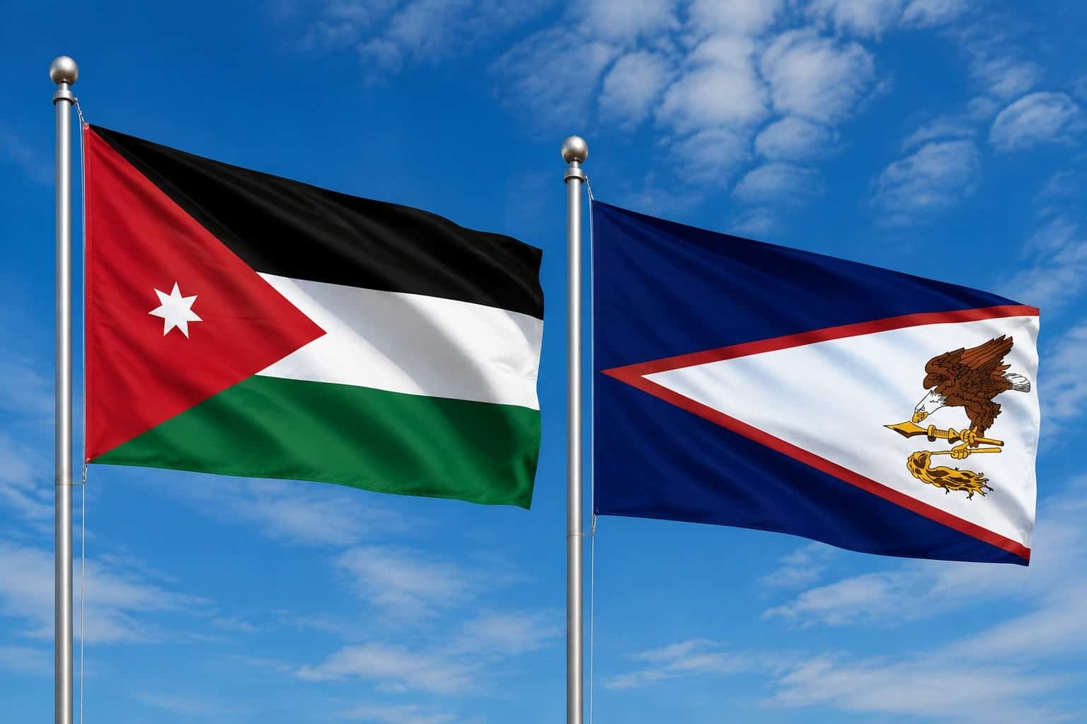 Jordan Flag And American Samoa Flag