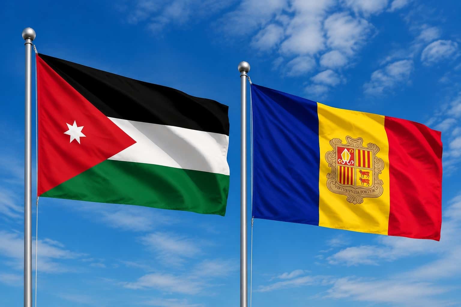 Jordan Flag And Andorra Flag