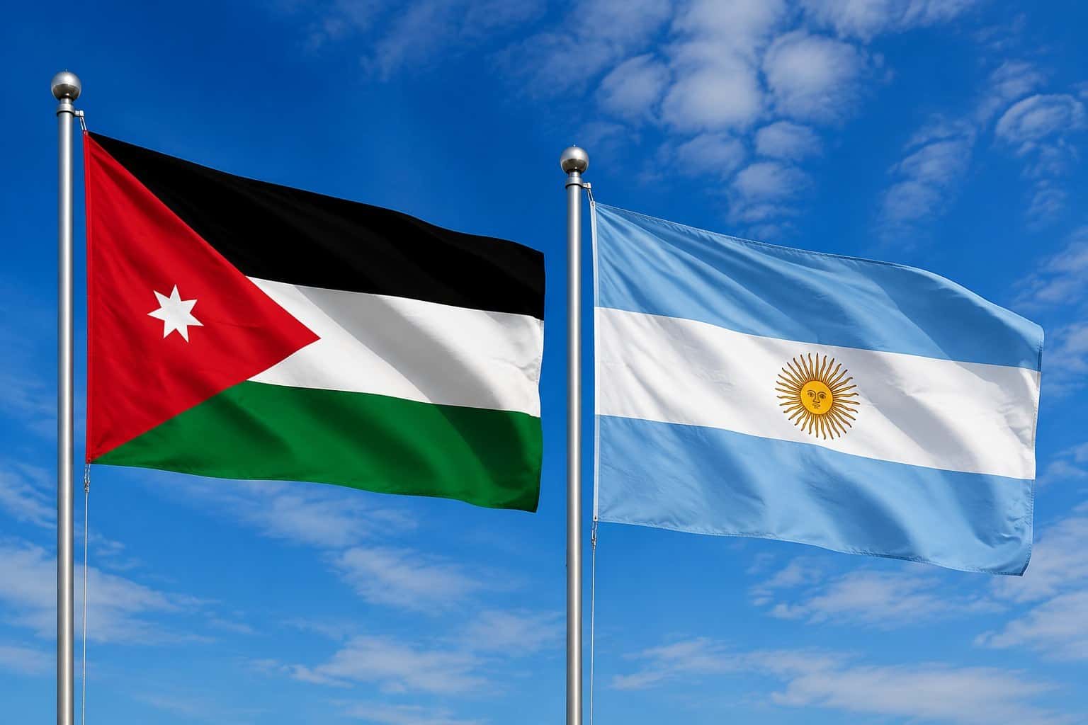 Jordan Flag And Argentina Flag