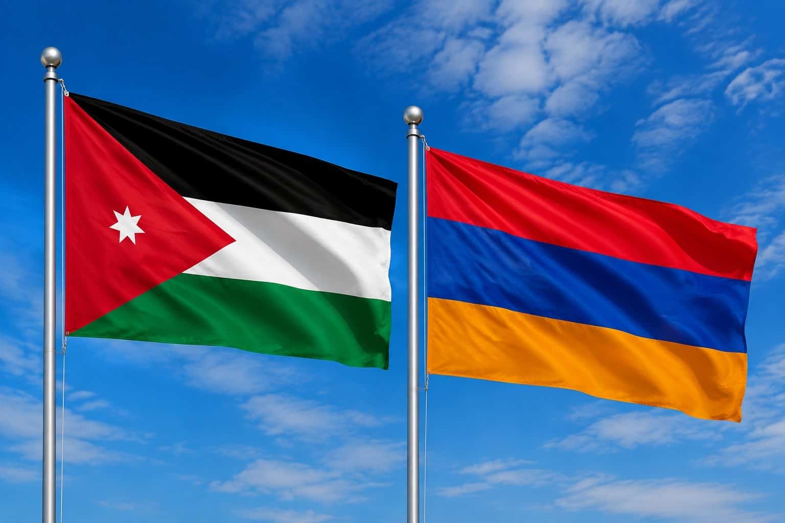 Jordan Flag And Armenia Flag