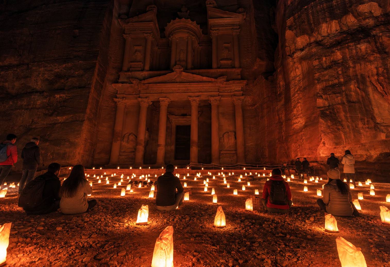 Petra By Night Candlelit Treasury
