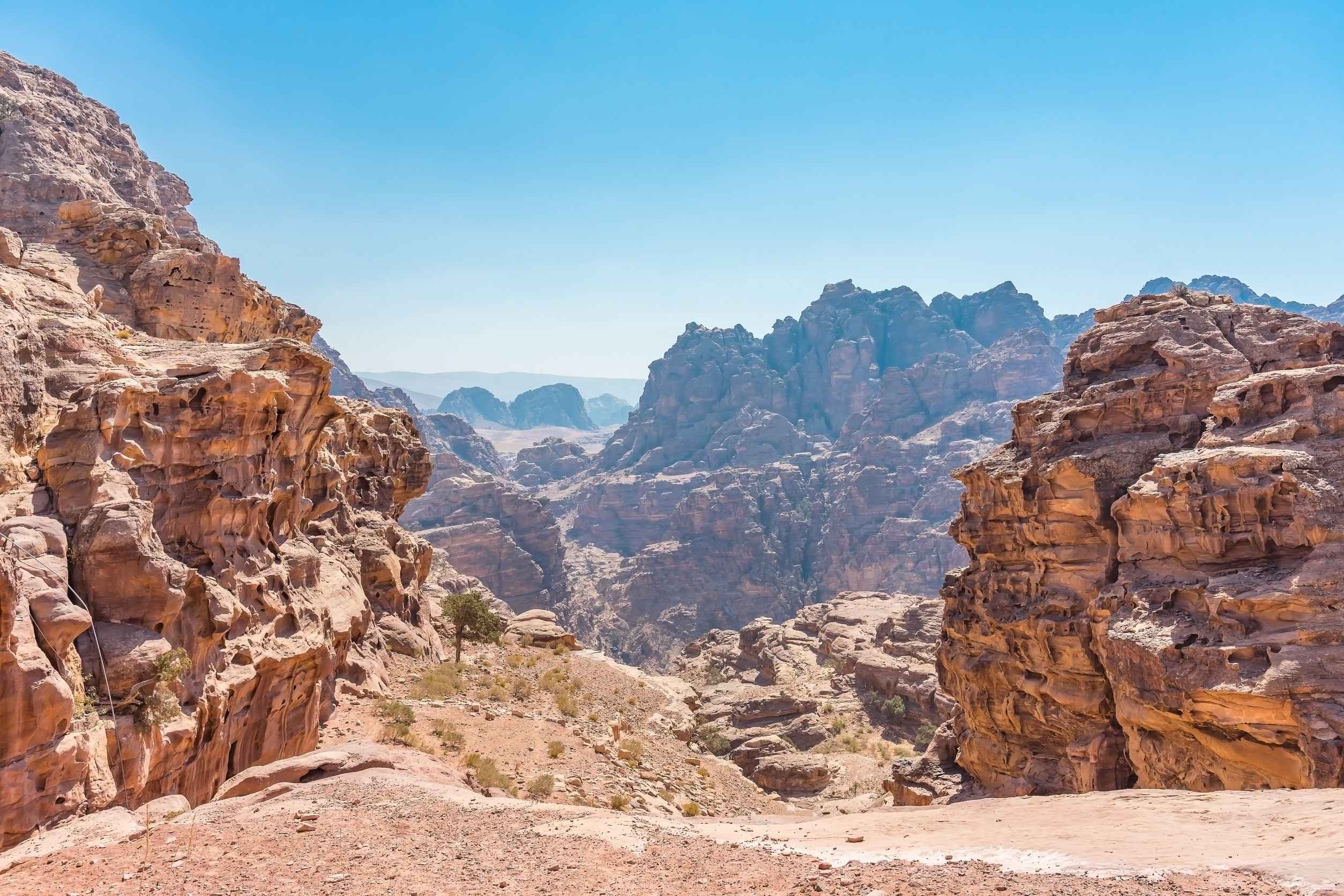 Rocky mountain path in Petra, Jordan