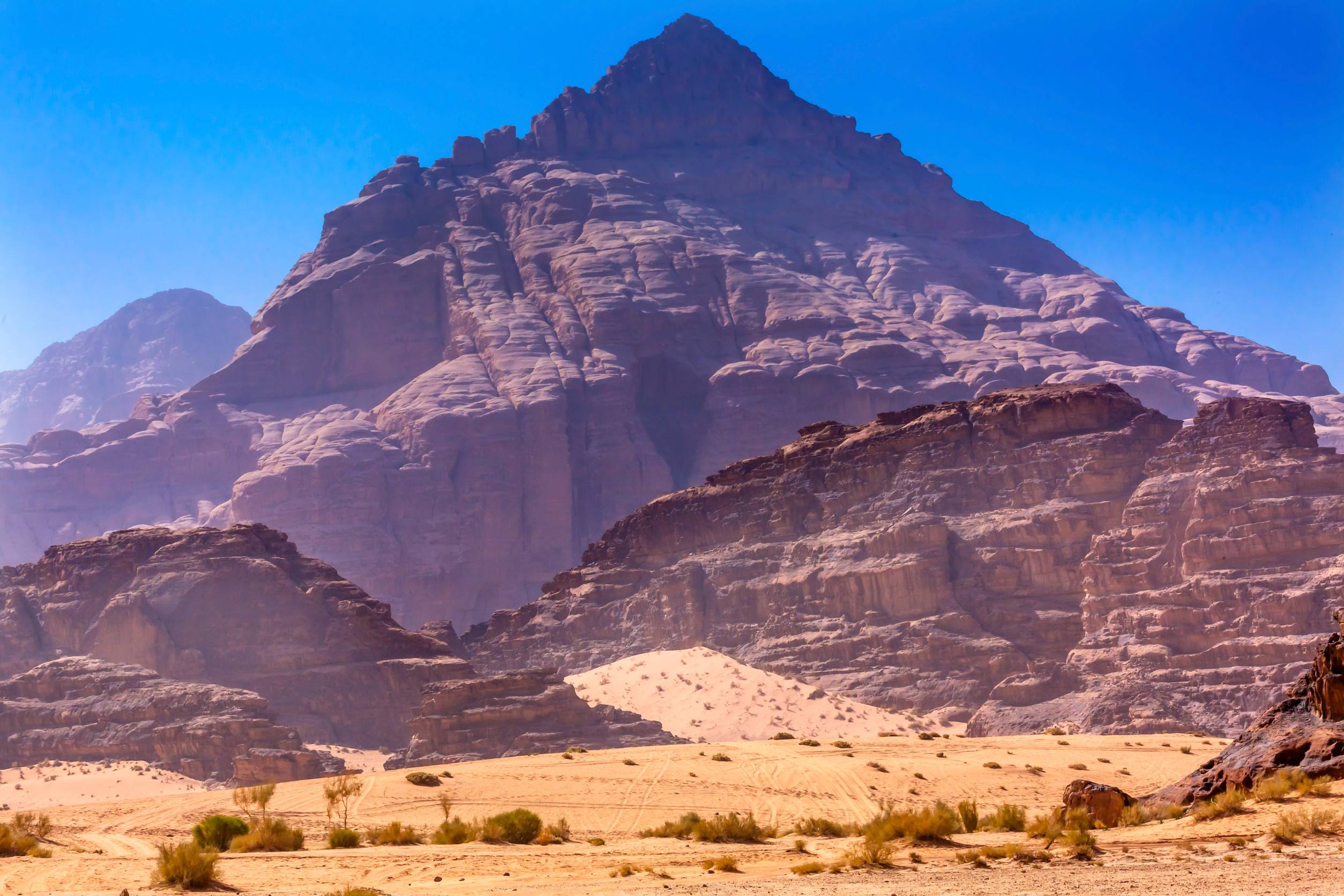 Sand rock formations Wadi Rum Jordan
