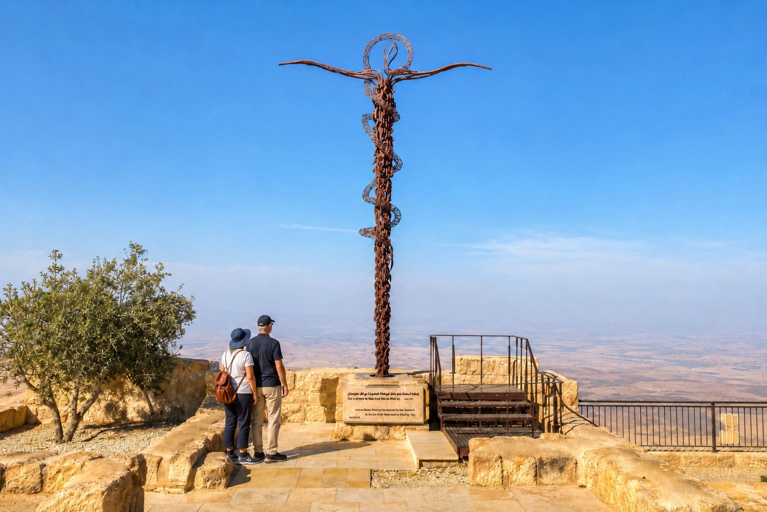 Tourist At Mt Nebo Jordan